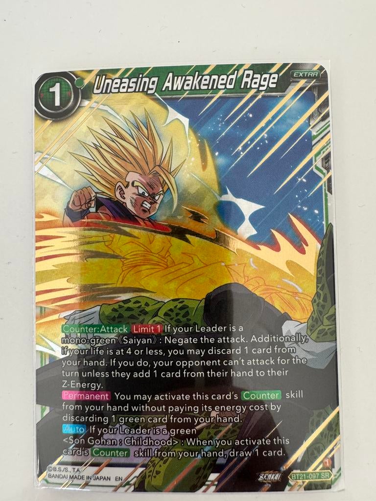 DBS Wild Resurgence  Uneasing Awakened Rage BT21-097 SR, Ophalen of Verzenden, Zo goed als nieuw