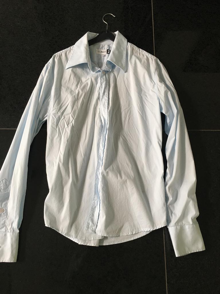 Lichtblauw overhemd JC Rags maat m als nieuw, Ophalen of Verzenden, Zo goed als nieuw, Blauw, Halswijdte 41/42 (L)