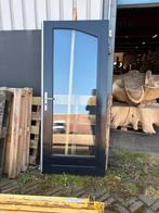 Zwarte hardhouten dubbele deur met glas, Ophalen, 120 cm of meer, 200 tot 215 cm, Vouwdeur