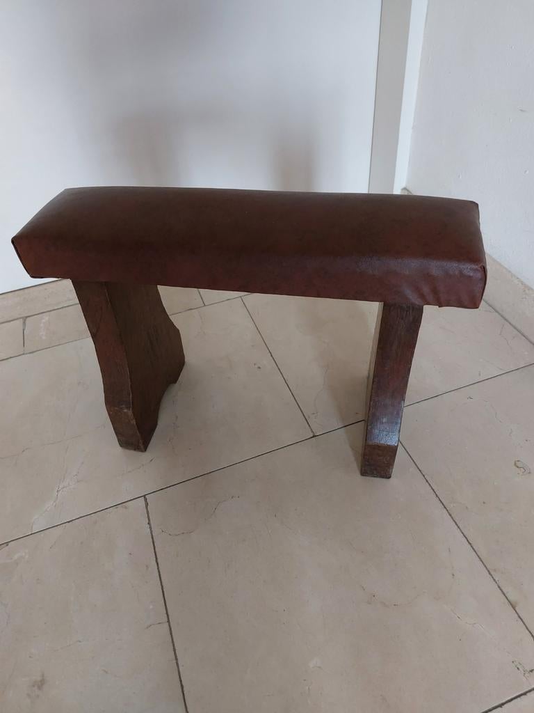 Eikenhouten bankje/ voetenbankje., Ophalen of Verzenden, Hout