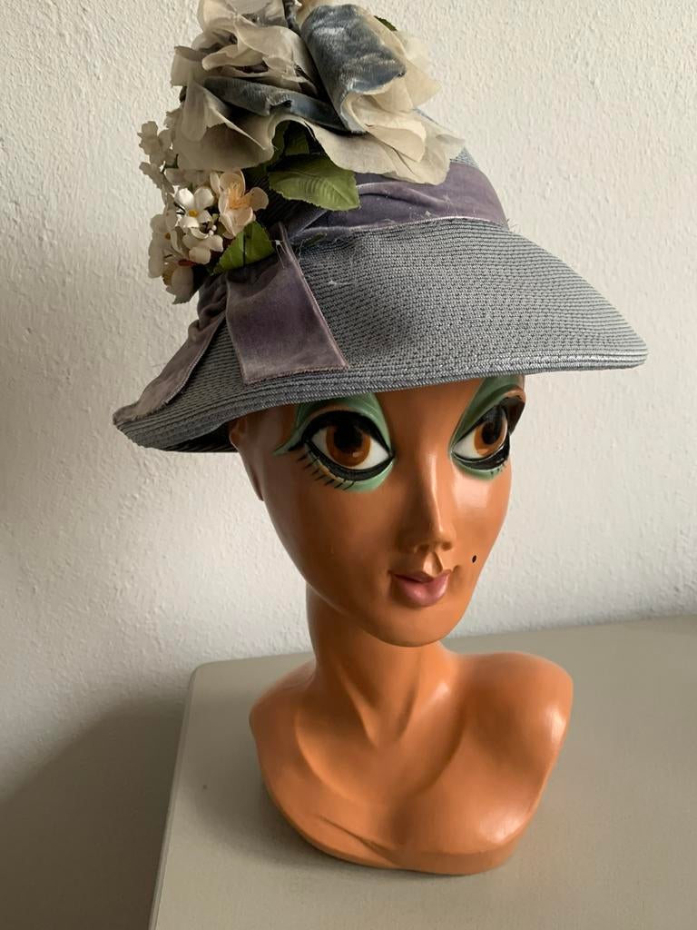 Originele 50-er jaren vintage lieflijke hoed met bloemen, Kleding | Dames, Hoeden en Petten, Ophalen of Verzenden, Zo goed als nieuw