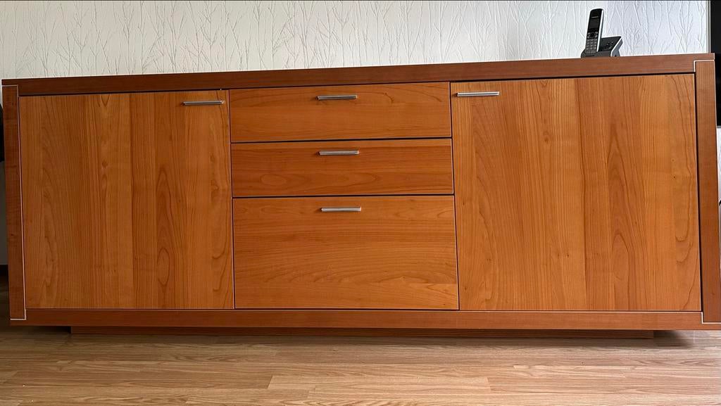 Dressoir kersenhout kleurig, Ophalen, Gebruikt, 200 cm of meer, 50 tot 75 cm