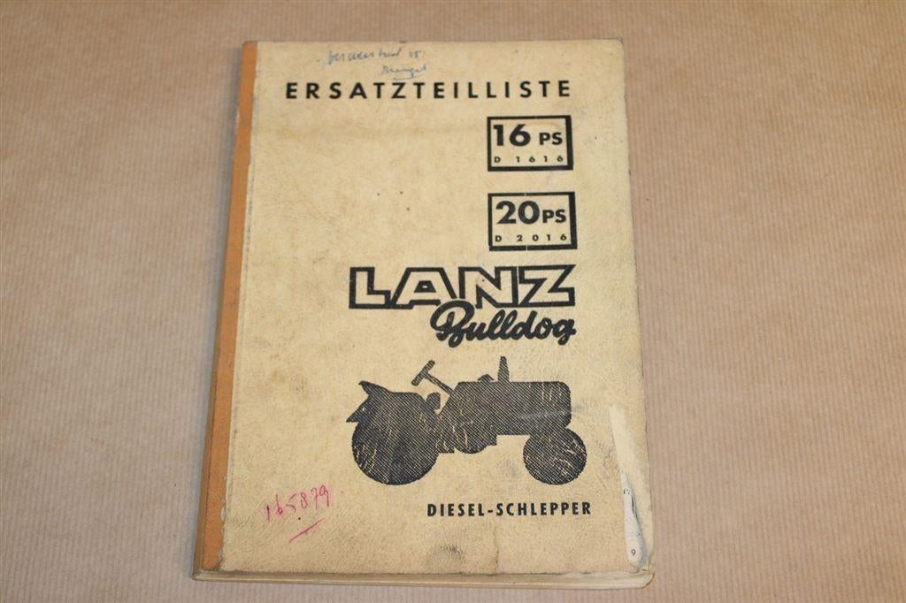 Onderdelencatalogus - Lanz Bulldog Tractor - 1956 !!, Ophalen of Verzenden, Gelezen, Tractor en Landbouw