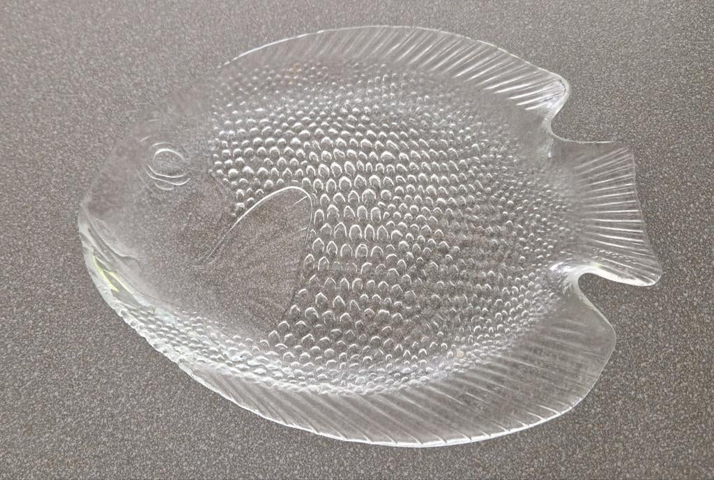 Glazen visschaal, Ophalen of Verzenden, Gebruikt, Rechthoekig, Glas