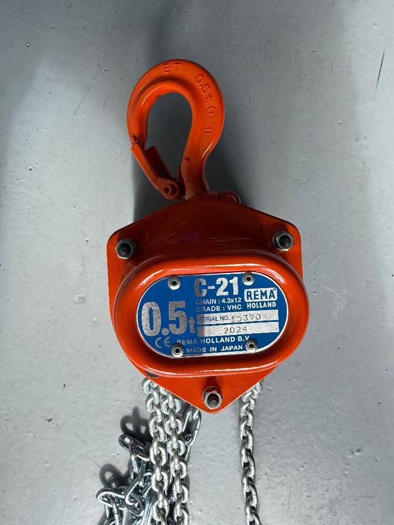 REMA (elephant) kettingtakel | 0,5 ton | ZGAN, Ophalen, Zo goed als nieuw, Handmatig