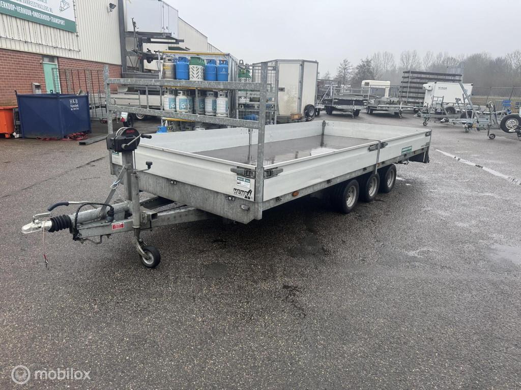 Henra Plateauwagen transporter 500x220 3-asser oprijpakket, Auto diversen, Aanhangers en Bagagewagens, Gebruikt