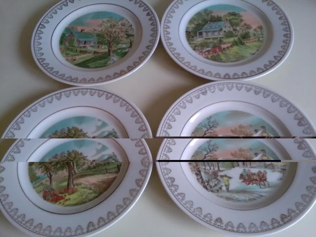 Set van 4 prachtige  wandborden jaargetyden, Ophalen of Verzenden