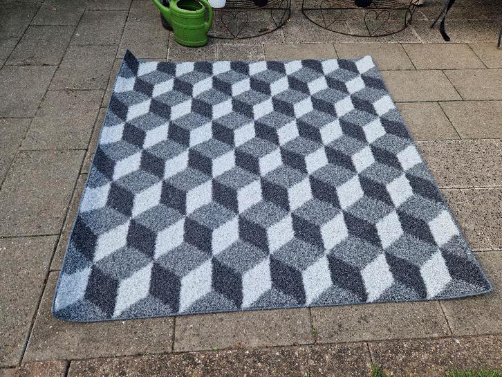 Nieuw modern weerbestendig zwart wit kunstgras kleed 2x2mtr., Tuin en Terras, Deurmatten, Nieuw, Buiten, Ophalen of Verzenden