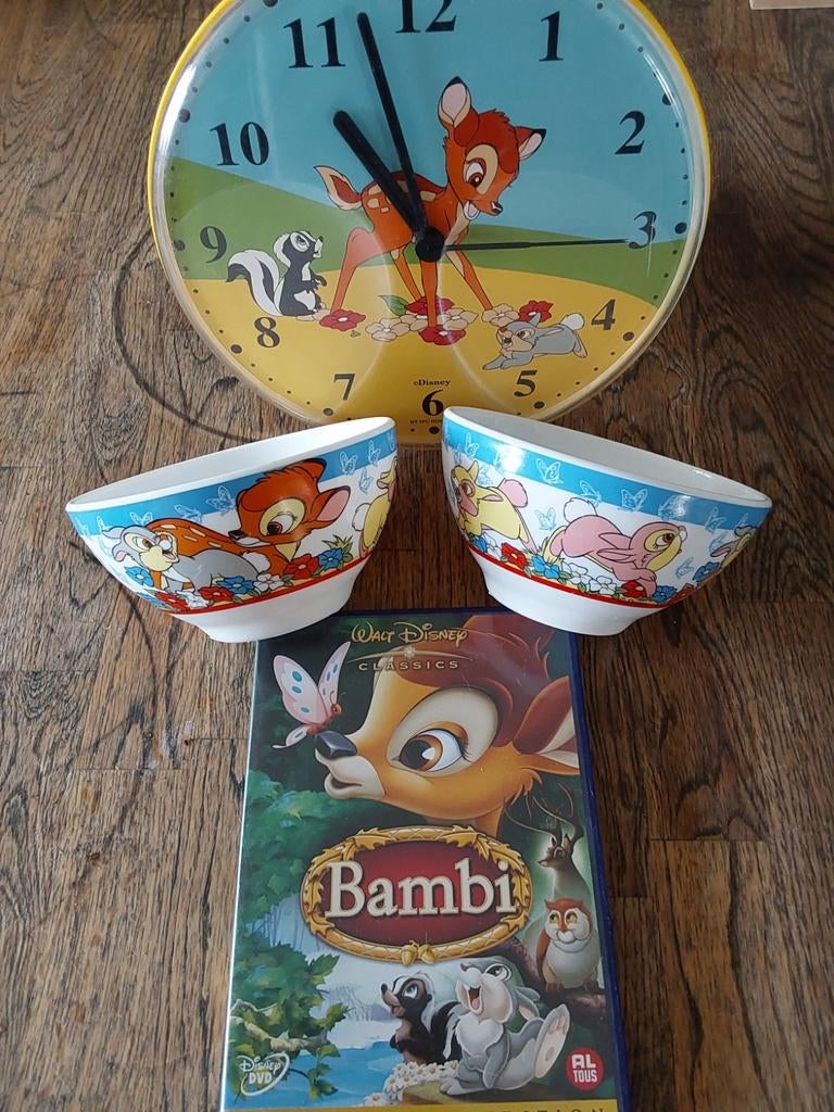 Bambi klok, schaaltjes en DVD, Ophalen of Verzenden