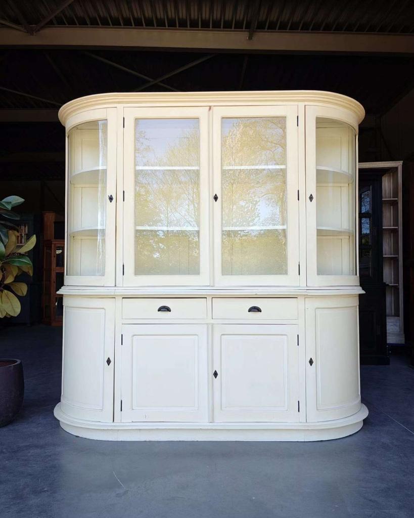 Sleetse halfronde vitrinekast | Organische winkelkast  #6183, Niet ingevuld, 200 cm of meer, Niet ingevuld, Ophalen of Verzenden