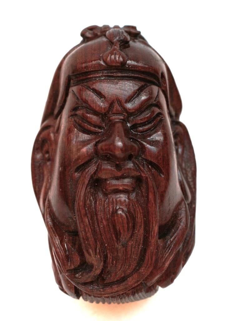 Japanse Samoerai Netsuke van Rosewood, Antiek en Kunst, Ophalen of Verzenden