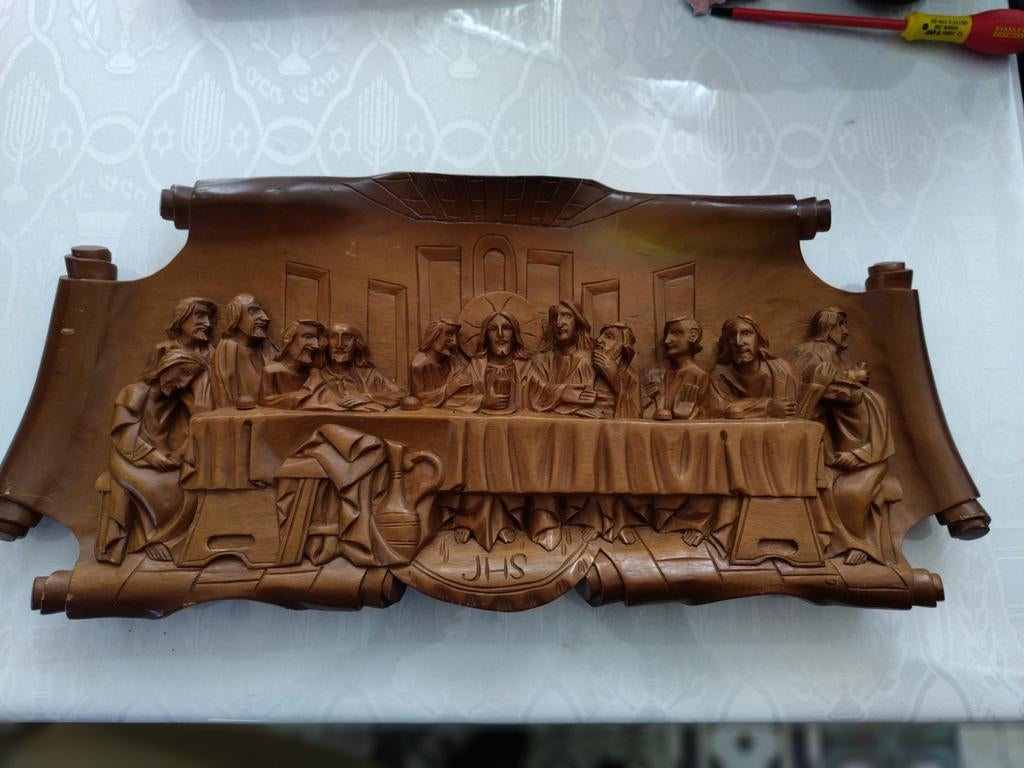 Houten kunstwerk: Het Laatste Avondmaal, Ophalen of Verzenden
