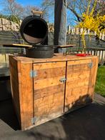 Fire King Kamado BBQ met Douglas meubel op wielen, Ophalen, Gebruikt, Houtskool, Inbouw