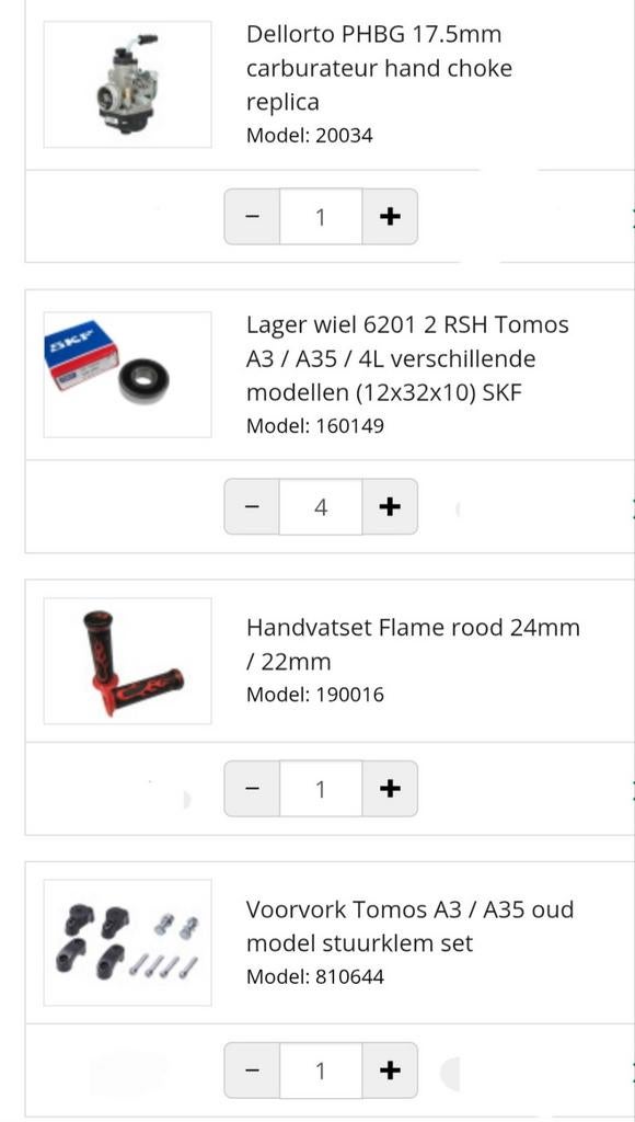 Gezocht: Tomos onderdelen, Ophalen of Verzenden, Overige typen, Tomos