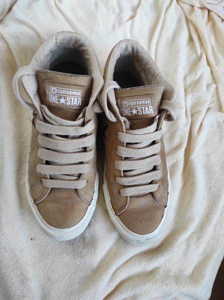 Bruin leren halfhoge Converse One Star maat 5 - 37,5, Bruin, Verzenden, Converse, Sneakers of Gympen