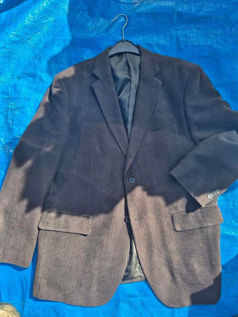 Mooi antraciet grijs heren colbert blazer rib maat 52/54, Ophalen of Verzenden, Gedragen, Maat 52/54 (L), Grijs