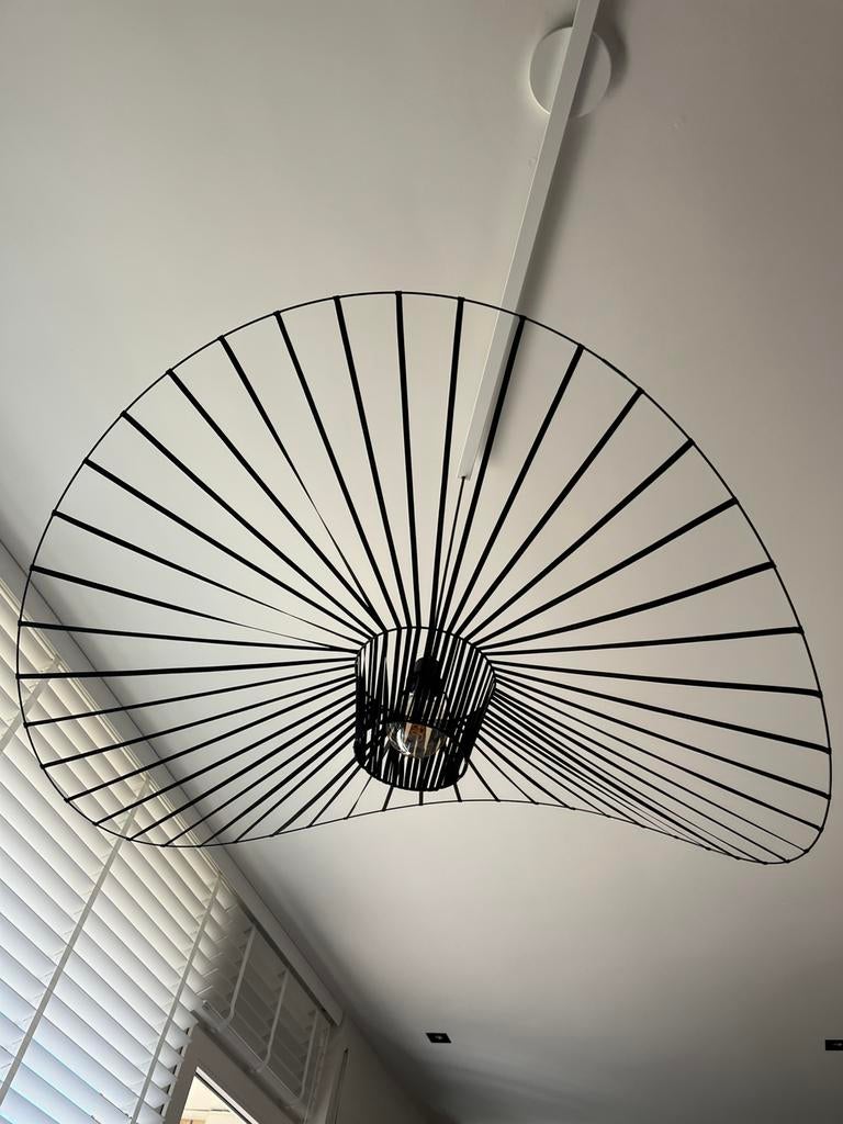 Japandi vertigo stijl hanglamp eetkamer lamp zwart 120 cm, Ophalen, Zo goed als nieuw, Minder dan 1 meter, Parasolvoet