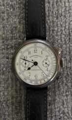 Zilveren Eberhard chronograaf, Sieraden, Tassen en Uiterlijk, Horloges | Antiek, Ophalen of Verzenden, Zilver, Overige merken