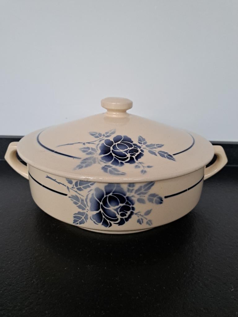 Mooie brocante Franse dekschaal, Ophalen of Verzenden