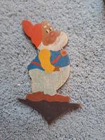 Vintage houten kabouter Doc Sneeuwwitje decoratie jaren '30, Ophalen of Verzenden, Sneeuwwitje of Doornroosje, Gebruikt, Beeldje of Figuurtje