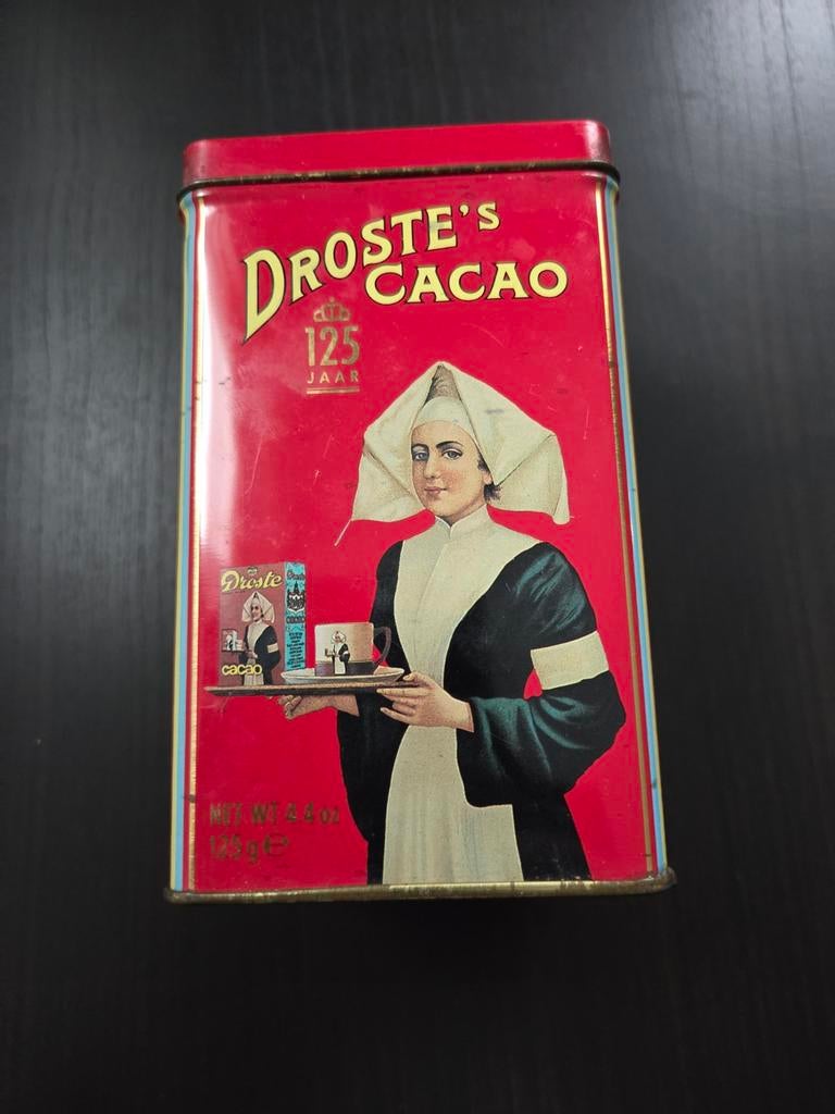 Droste Cacao Blik 125 Jubileumeditie (1863-1988), Ophalen of Verzenden