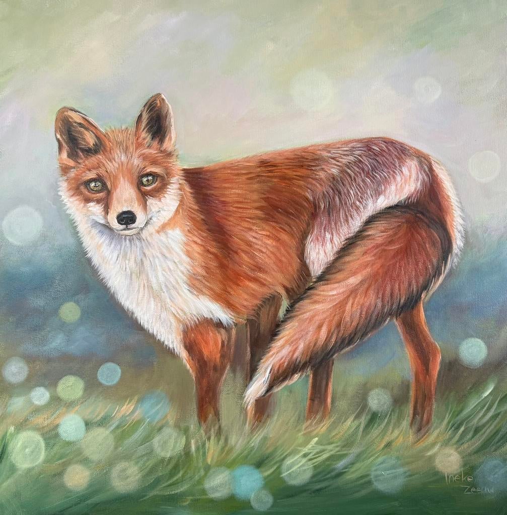 Schilderij vos, Ophalen of Verzenden