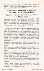 Goethem Antonie 1911 Sas van Gent 1968 Breda priester, Ophalen, Bidprentje