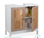 Badkamerkastje met rotan deuren - Nieuw, Huis en Inrichting, Badkamer | Badkamermeubels, Nieuw, Minder dan 100 cm, Wastafelkast