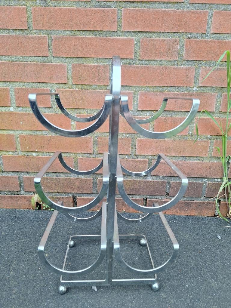 Stijlvol metalen wijnflessenrek voor 6 flessen, Huis en Inrichting, Woonaccessoires | Wijnrekken, Gebruikt, 5 tot 15 flessen, Ophalen of Verzenden
