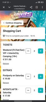 Intents VIP tickets met alles er bij, Tickets en Kaartjes, Evenementen en Festivals, Twee personen, Meerdaags