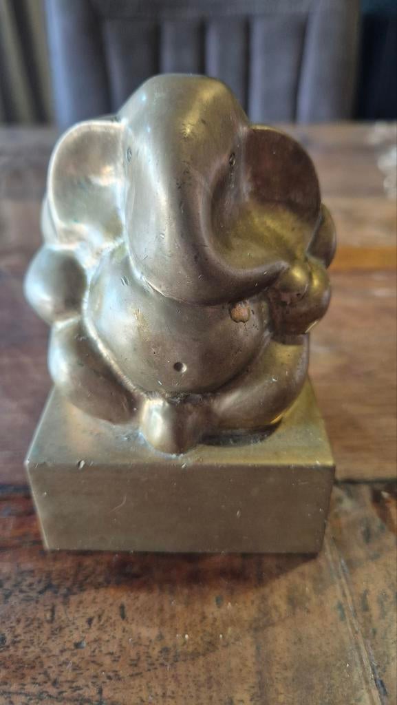 Messing Lord Ganesha beeldje, Verzamelen, Beelden en Beeldjes, Ophalen of Verzenden, Gebruikt, Dier