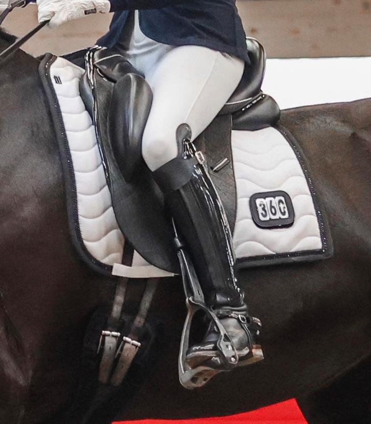 Wit dekje met zwarte bies en klittenband startnummer, Dieren en Toebehoren, Paarden en Pony's | Dekens en Dekjes, Gebruikt, Dekje