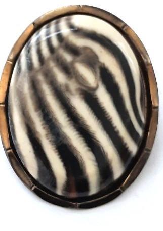 Prachtige vintage sjaalclip, Zebra print (6992-94), Sieraden, Tassen en Uiterlijk, Overige Accessoires, Zo goed als nieuw, Ophalen