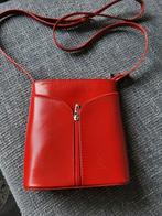 Vera Pelle Rode Leren Crossbody Tas - 100% Italiaans Leer, Ophalen of Verzenden, Gebruikt, Rood, Schoudertasje