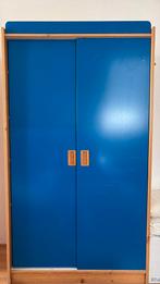 Grenen kast blauw, Huis en Inrichting, Kasten | Roldeurkasten en Archiefkasten, Ophalen, Gebruikt, 100 tot 150 cm, 150 tot 200 cm