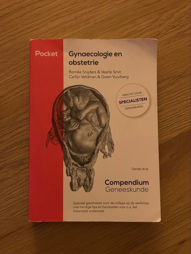 Compendium Geneeskunde Pocket Gynaecologie en obstetrie, Boeken, Studieboeken en Cursussen, Ophalen of Verzenden, Beta, Gelezen