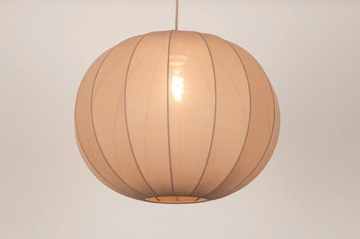 hanglamp japandi 55cm lampion taupe of beige bank tafel lamp, Huis en Inrichting, Lampen | Hanglampen, Nieuw, Minder dan 50 cm