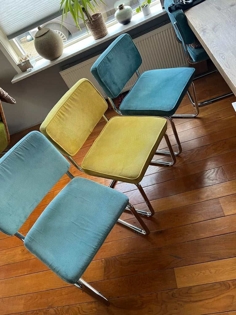 Dyyk stoelen 6 stuks, Ophalen of Verzenden, Zo goed als nieuw, Blauw