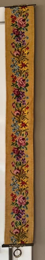 Antiek geborduurd schellekoord met mooi beslag, Ophalen of Verzenden, Koper