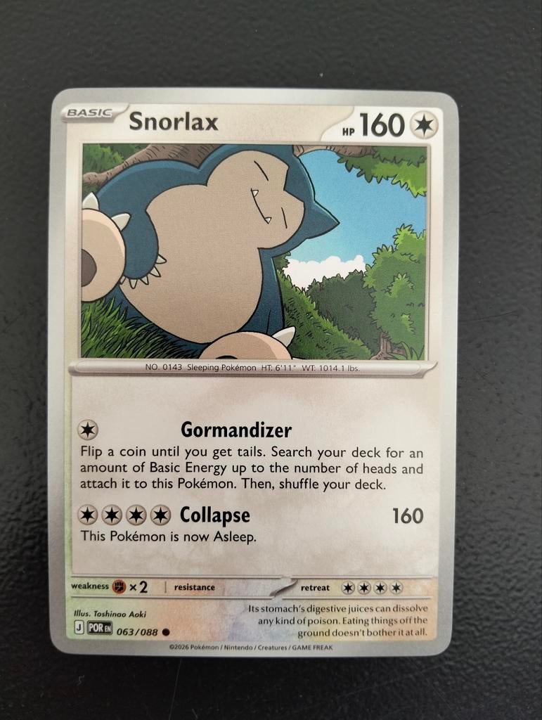 Pokemon kaart Snorlax 063/088 - Niet gebruikt, Ophalen of Verzenden, Nieuw, Losse kaart