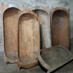 Oude brocante houten trog schaal deegbak, Ophalen of Verzenden