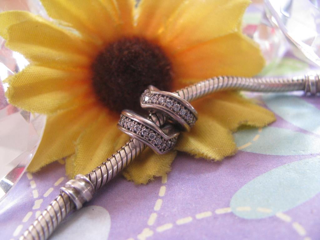 Pandora spacer SET 797808CZ = 2 x stylish wish pavé = € 30, Sieraden, Tassen en Uiterlijk, Bedels, Zo goed als nieuw, Pandora