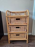 Vintage rotan ladekast met 3 laden, Ophalen, Gebruikt, 50 tot 100 cm, 3 of 4 laden