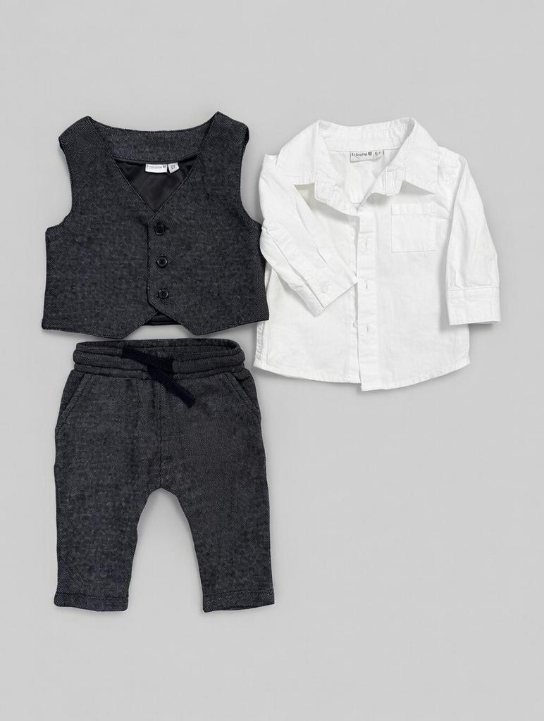 Overhemd en broek 56, vest 62/68, Kinderen en Baby's, Ophalen of Verzenden, Zo goed als nieuw, Jongetje, Setje