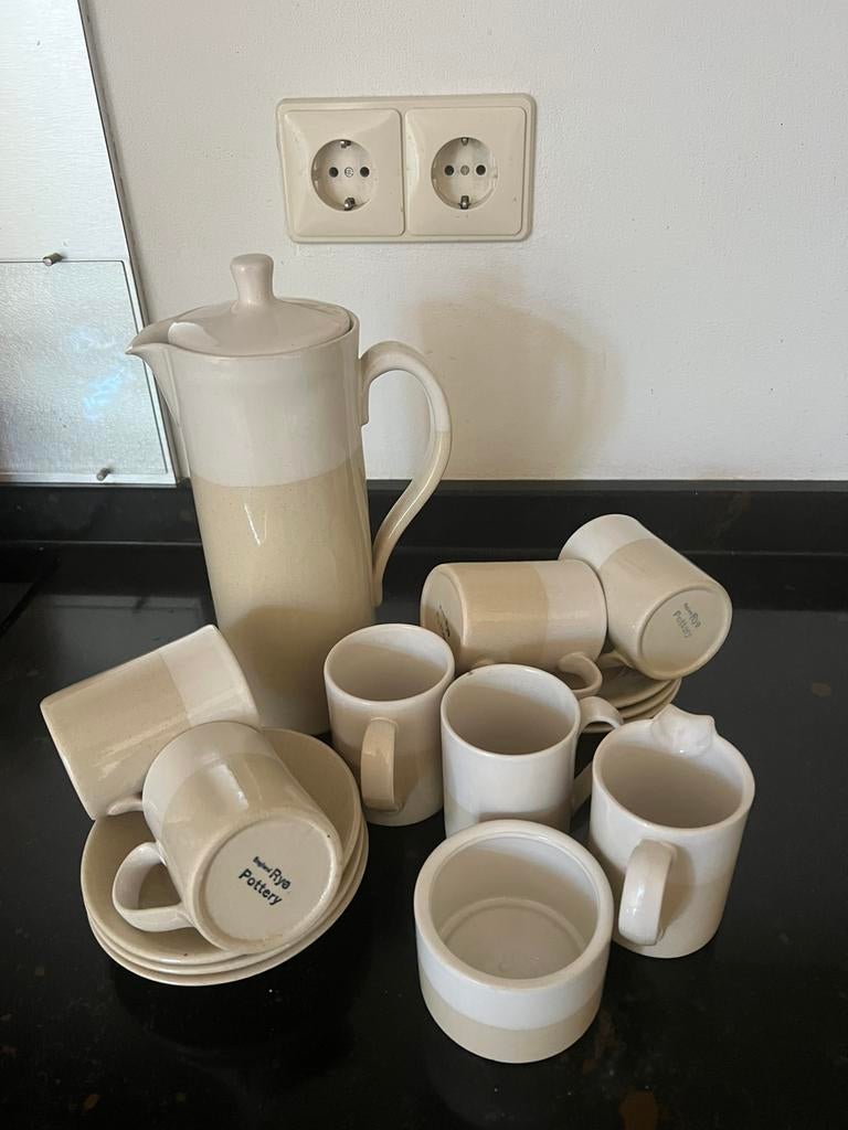 Rye Pottery 9-delig koffie/theeservies, Antiek en Kunst, Antiek | Keramiek en Aardewerk, Ophalen of Verzenden