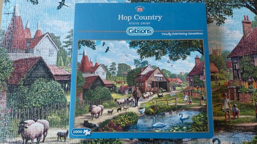 Gibsons puzzle 'Hop Country' 1000 stukjes, Ophalen of Verzenden, 500 t/m 1500 stukjes, Zo goed als nieuw