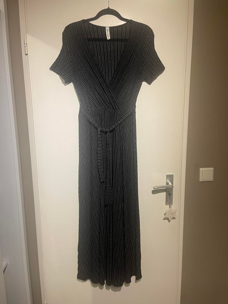 New Collection stretch maxi jurk zwart zilver maat M, Kleding | Dames, Jurken, Maat 38/40 (M), Zwart, Ophalen of Verzenden, Zo goed als nieuw