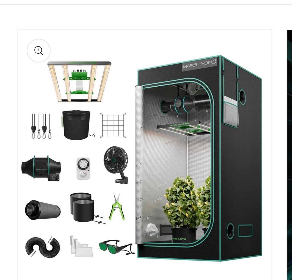 Mars Hydro FC-E3000 Kweektent Kit, Ophalen of Verzenden, Zo goed als nieuw, Kweektent