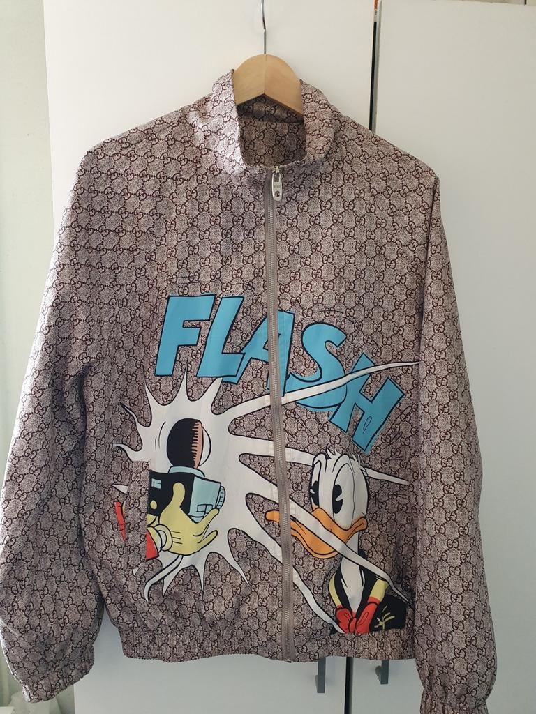 Gucci Disney Donald Duck Jas - Maat L, Bruin, Maat 42/44 (L), Ophalen of Verzenden, Gucci