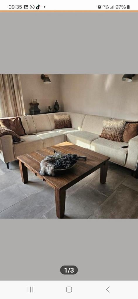 Mooie houten salontafel - perfect voor uw woonkamer, 100 tot 150 cm, Modern landelijk, Zo goed als nieuw, Minder dan 50 cm